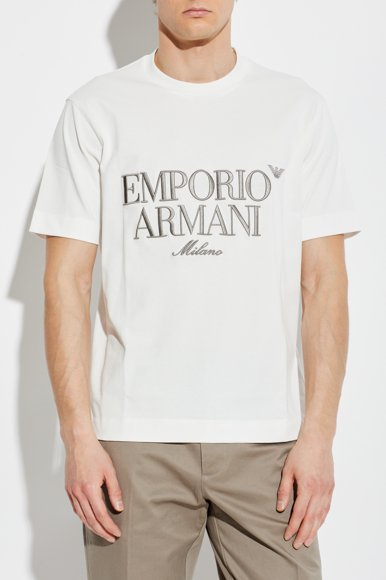 Emporio Armani T-shirt with embroidered logo | Men's | Vitkac